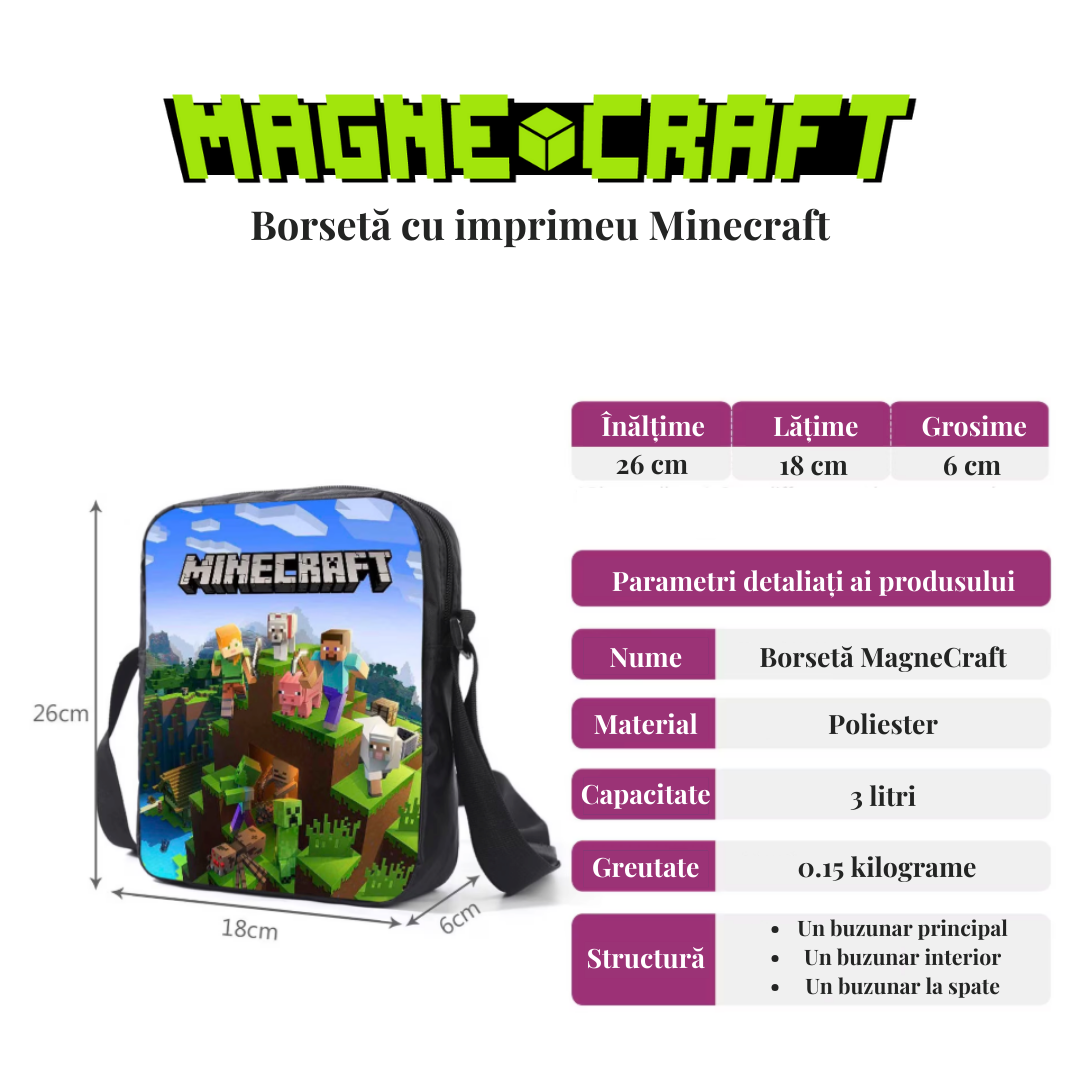 MagneCraft™ Everyday School Set – Ghiozdan + Borsetă + Penar