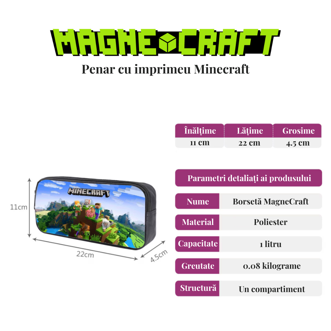 MagneCraft™ Everyday School Set – Ghiozdan + Borsetă + Penar