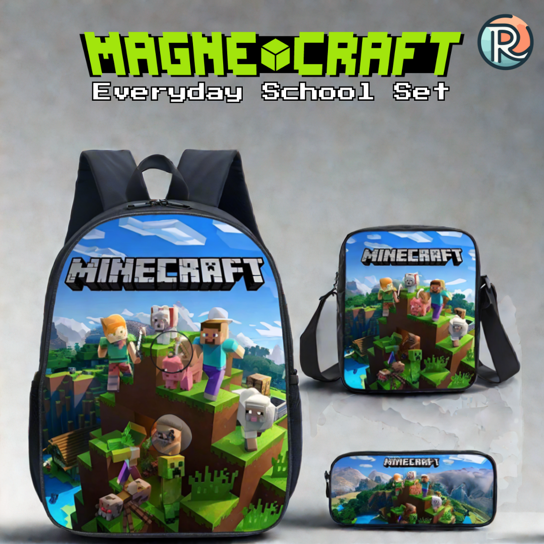 MagneCraft™ Everyday School Set – Ghiozdan + Borsetă + Penar